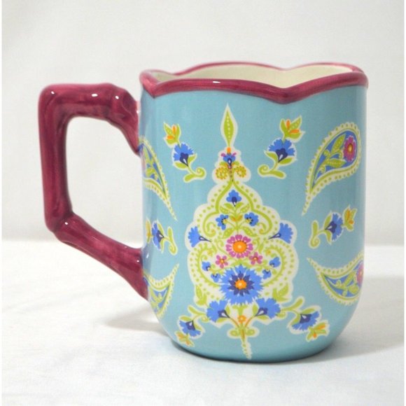 Mug Blue Floral Paisley 15 oz by Global Designs Connections Kate Williams Coffee - Picture 4 of 6